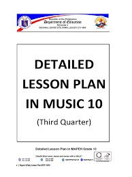 You can choose music as the category and filter on grade level within the site. Grade 10 Music 3rd Quarter Musical Compositions Singing