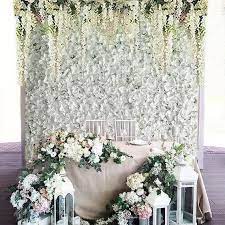 8 Foot Wall White Flower Wall Hydrangeas Artificial Flower Wall Panels Wedding Decorations Fake Flow Flower Wall Wedding Blue Hydrangea Flowers Wall Backdrops