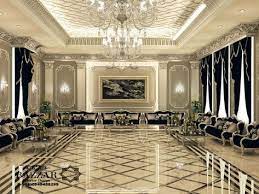 مجلس رجال نيوكلاسيك فخم باللون الفضي والكنب الاسود تم استخدام نجف كرستال ذو  اضاءه عاليه لت… | Luxury ceiling design, Home building design, Luxury  mansions interior