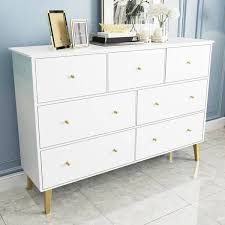 White bedroom dresser when it has to do with the bedroom, the 1 thing that is mandatory is a bedroom furniture dresser. 70 Modern White Bedroom Dresser 7 Drawer Cabinet Gold Finish In Large