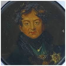 SAMUEL RAVEN Papier-Mache Snuff Box, King George IV after Thomas . For Sale  at Ruby Lane