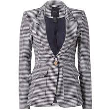 Black And White Houndstooth Blazer Womens Smythe Houndstooth Patch Pocket Blazer 595 Liked On Polyvore Featuring Outerwear Jackets B Black And White Jacket Floral Print Blazer Houndstooth Blazer