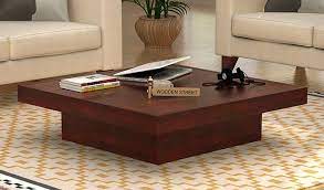 Buy Sofar Coffee Table Mahogany Finish Online In India Wooden Street Wooden Coffee Table Designs Sofa Table Design Centre Table Living Room