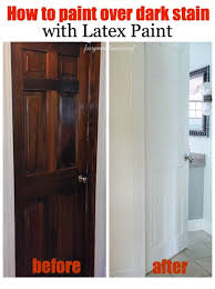 Lowe's® has everything you need to find the paint colors and finishes for your project. How To Paint Dark Stained Doors Before After Stained Doors Paint Stained Wood Dark Stained Cabinets