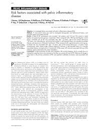Pdf Risk Factors Associated With Pelvic Inflammatory Disease