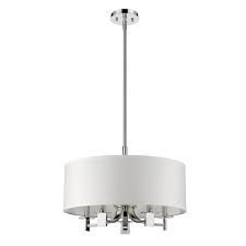 Andrea Indoor 5 Light Pendant W Fabric Shade In Polished Nickel 27qzv Lighting And Bulbs Unlimited