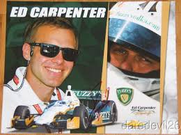 2013 Fuzzy Zoeller signed Ed Carpenter Fuzzy's Vodka Chevy Indy Car Hero  Card