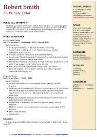 College students typically seek jobs that could help start a career or one that could earn them a pocket money. Private Tutor Resume Samples Qwikresume