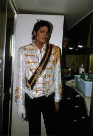 Victory Tour Attire Silver Rhinestone With Gold Imprint And Buttons With White Rhinestone Glove With White Shirt Michael Jackson Jackson Michael Jackson Rare