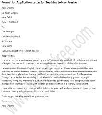 Sample application letter for teacher fresh graduate. Application Letter For Teacher Job For Fresher Teacher Cover Letter Example