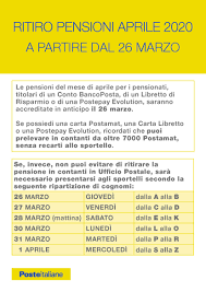 Insieme a poste e ad inps, stiamo anticipando al 26 marzo il pagamento delle pensioni, scaglionandolo fino al primo aprile. Poste Italiane Le Pensioni Di Aprile In Pagamento Dal 26 Marzo Siciliaoggi Com