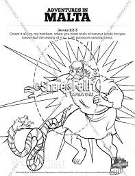 Test his knowledge by giving him flag coloring sheets. Acts 28 Adventures In Malta Sunday School Coloring Pages Sunday School Coloring Pages