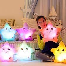 colorful body pillow star glow led luminous light pillow cushion soft relax gift smile 5 colors body pillow free sh weihnachtskissen korper kissen led leuchten