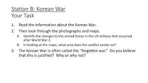*(this sound is very difficult to write in english, and is the reason why people from korea/japan have trouble pronouncing the r . Station B Korean War Your Task Ppt Download