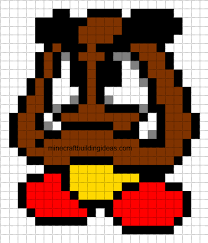 Minecraft Pixel Art Templates Goomba Pixel Art Templates Minecraft Pixel Art Pixel Art