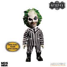They want you to watch the video so they can show off their toys/ small scale. Beetlejuice Talking Action Figure Mega Scale Mezco Designer Series 38 Cm Blacksbricks