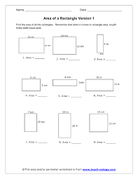 Area Of A Rectangle Version 1 Area And Perimeter Area And Perimeter Worksheets Geometry Worksheets