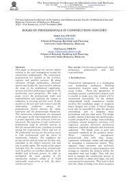 Command line, dialog box, and the sample function gets user input from stdin. Pdf Roles Of Professionals In Construction Industry