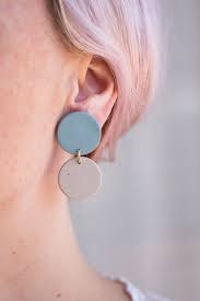 josephine dangles sage and tan polymer clay earrings clay earrings polymer clay jewelry diy