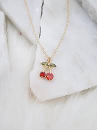 Cherry Gold Necklace Cherry Charm Necklace Best Friend Gift Etsy In 2021 14k Gold Filled Chain Gold Necklace Gold Filled Jewelry
