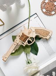 Diy 3d wooden puzzle woodcraft assembly kit rubber band gun for kids adults . Floorball Schriese De Robotime Rokr Justice Guard Corsac M60 Revolver Gun 3d Wooden Puzzle For Sale Online Toys Hobbies 3d Puzzles