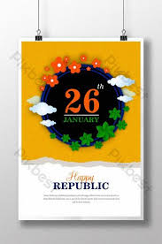 Happy Republic Day Indian Festival Poster Eps Free Download Pikbest In 2020 Republic Day Indian Festival Posters Republic Day