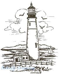 Beach coloring sheets north carolina lighthouse pages realistic at. Lighthouse Scene Wood Mounted Rubber Stamp Northwoods Rubber Stamp New Ebay Lighthouse Coloring Pages Coloring Pages Online Coloring Pages
