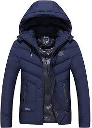 Men S Casual Warm Arctic Cloth Anorak Coat With Detachable Hood For Winter Fall Navy Blue Us Size M Leather Jacket Men Style Leather Jacket Men Jackets