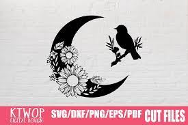 So go now, sit outside and drink your tea. Moon Butterfly Sunflower Graphic By Ktwop Creative Fabrica