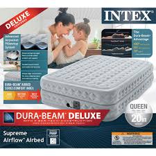 Intex 64463ep 20in Queen Dura Beam Deluxe Supreme Airflow Airbed With Internal Pump Walmart Com Intex Air Bed Mattress