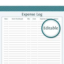 Expense Log Fillable Instant Download Finance Printable Etsy Printable Planner Etsy Printables Business Planner