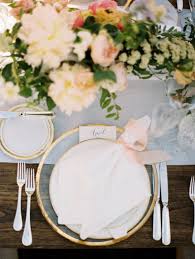Light Blue Table Runner Clear Plate Place Setting Photography Brumley And Wells Sunstone Winery Wedding Alfresco Wedding Wedding Table Settings
