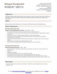 bilingual receptionist resume samples