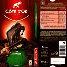Cote D Or Noir Amandes Tablette De Choc Chocolate