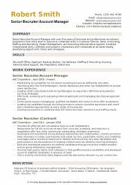 Our highly rated hr recruiter resume example will get your started on the right track packed with the most in demand skills. Senior Recruiter Resume Samples Qwikresume