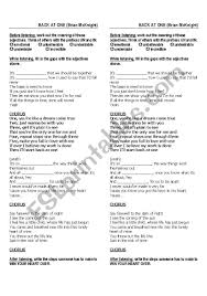 Back at one is a song written and performed by american recording artist brian mcknight, taken from his fifth studio album of the same name. English Worksheets Song Back At One Brian Mcknight