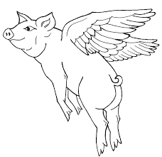 Flying Pig Coloring Pages Animal Templates Flying Pigs Art Flying Pig Drawing