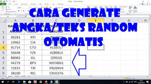 Cara Generate Angka Dan Teks Random Secara Otomatis Youtube