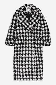 Black And White Houndstooth Coat Women S Houndstooth Coat Jackets Coats Clothing Topshop Houndstooth Coat Fashion Houndstooth
