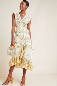 Farm Rio For Anthropologie Tea Rose Wrap Dress Wrap Dress Fashion Tropical Maxi Dress