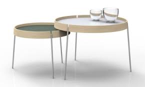 Grand choix de tables basses design et tables d'appoint. Tray Table Basse Ronde Design Avec Plateau Reversible