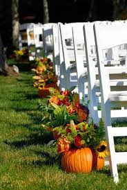 Pumpkin And Flowers Fall Wedding Aisle Fall Wedding Decorations Fall Wedding Diy Wedding Aisle Decorations