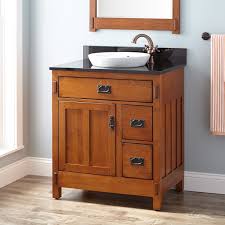 30 American Craftsman Vanity For Semi Recessed Sink Autumn Wheat Oak Bathroom Vanity Vessel Sink Vanity Vanity Sink