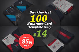 Additional price for double sided and upgrade options. 100 Business Cards Bundle Creative Photoshop Templates Creative Market