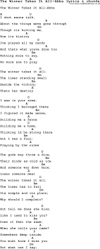 Love Song Lyrics For The Winner Takes It All Abba With Chords Ukulele Songs Guitar Chords For Songs Ukulele Chords Songs A/g# f#m i remember long ago another starry night like this. ukulele songs guitar chords for songs