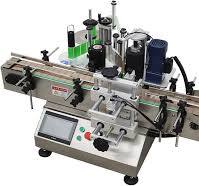 Máquina etiquetadora automática de botellas redondas con transportador  automático Máquina aplicadora de etiquetas de botellas redondas con bandeja  ...