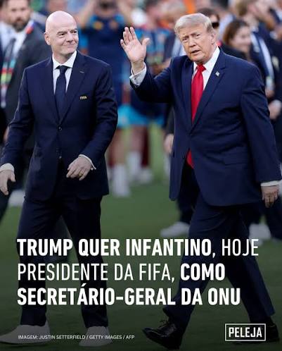 O presidente dos Estados Unidos, Donald Trump, quer que o presidente da Fifa, Gianni Infantino, dispute o cargo de secret&aacute;rio-geral da Organiza&ccedil;&atilde;o das Na&ccedil;&otilde;es Unidas (ONU), segundo o New York Post. De