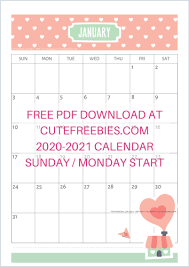 2021 printable january blank calendar pdf with holidays. Free Printable Planner January 2021 Calendar Cute