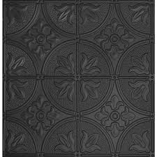 Global Specialty Products Dimensions 2 Ft X 2 Ft Lay In Ceiling Tile In Matte Black For T Grid Systems Tin Ceiling Tiles Tin Ceiling Black Ceiling Tiles