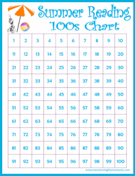Memorizing The Moments Summer Reading 100s Chart